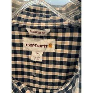 Carhart mens shirt  size 2XL  relaxed fit cotton  check short sleeves